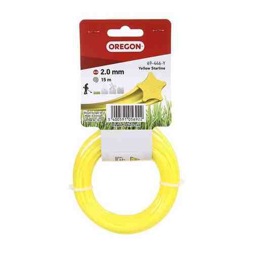 740086 Леска для триммера Oregon Yellow Starline 2mm x 15m 69-446-Y