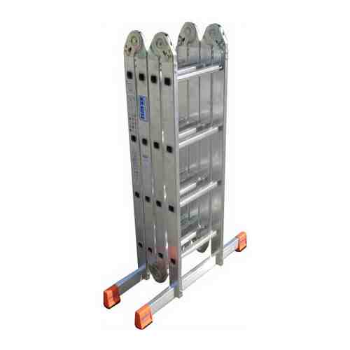 Алюминиевая лестница стремянка с разборной конструкцией и безопасной шарнирной системой Krause MultiMatic 4х4