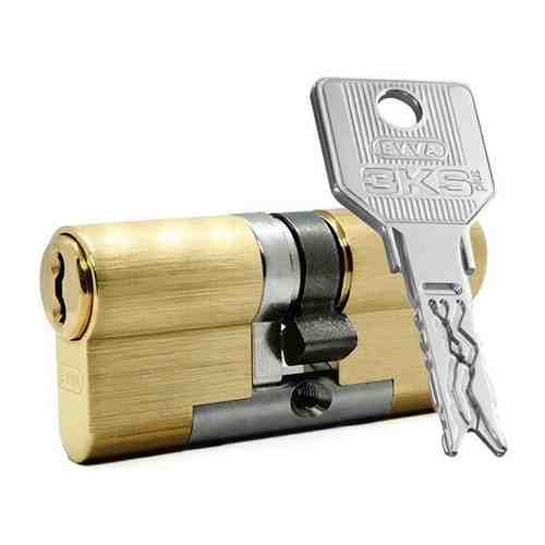 Цилиндр EVVA 3KS ключ-ключ (размер 46х46 мм) - Латунь (5 ключей)