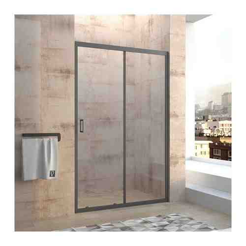 Душевая дверь Veconi Vianno 130х195 профиль черный, стекло прозрачное VN46B-130-01-19C1