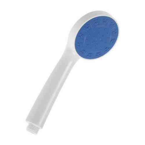 Душевая лейка Z0210, пластик, 1 режим, цвет белый с синей вставкой