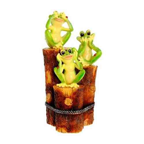 Фигура декоративная садовая Три лягушки на пеньках, размеры 23*15*45 см KSMR-626073/F359