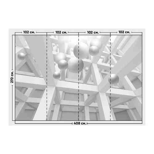 Фотообои / флизелиновые обои 3D Абстракт объемные фигуры 4,08 x 2,7 м