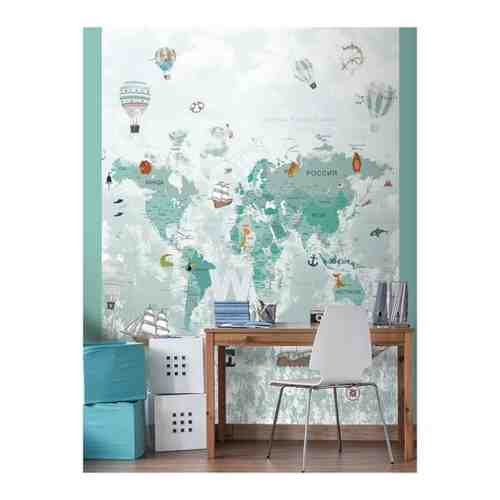 Фотообои Hit Wall 200х270 флизелиновые Детские карта мира/ для детской комнаты