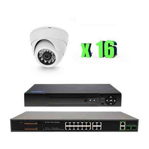Готовый комплект IP видеонаблюдения на 16 внутренних 2Mp камер PST IPK16AH-POE