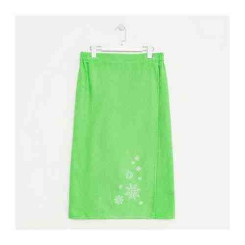 Гранд-Стиль Килт женский 80х150+-2, цвет зелёный, вышивка «Снежинки»