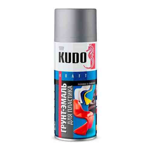 Грунт-эмаль аэрозоль KUDO для пластика 520 мл черный RAL 9005