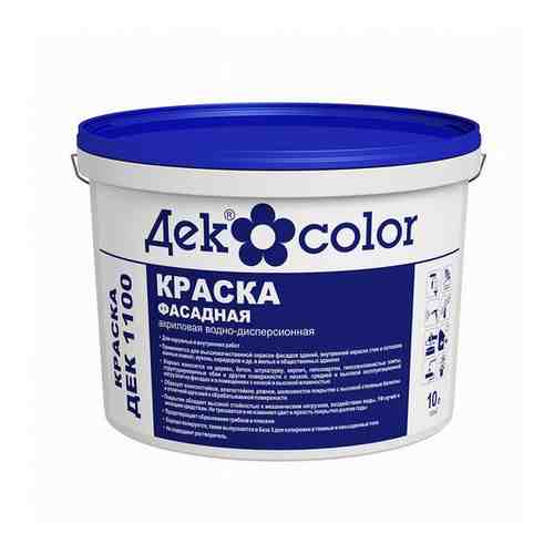 Краска Декоратор водно-дисперсионная ДЕКcolor ДЕК 1100 Фасадная 3 база (10л/13кг)
