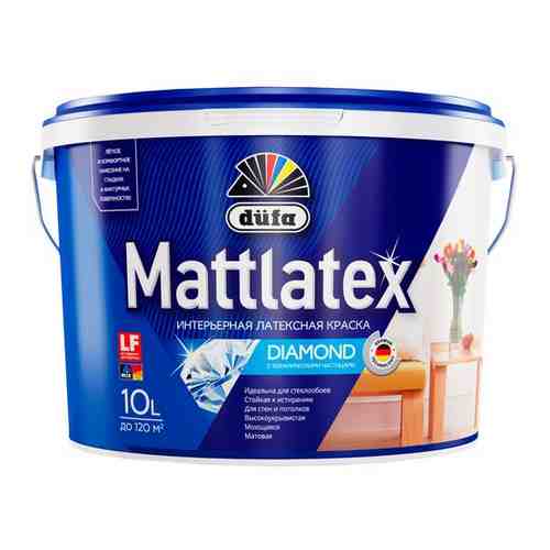 Краска латексная Dufa Mattlatex влагостойкая моющаяся матовая белый 10 л