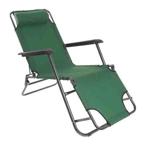 Кресло-шезлонг туристическое с подголовником, 153 x 60 x 79 см, до 100 кг, цвет зелёный