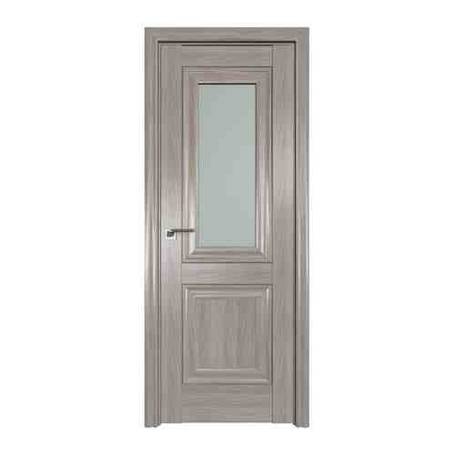Межкомнатная дверь 28Х Орех Пекан стекло Матовое молдинг Серебро, Profil Doors, Экошпон, со стеклом , 800x2000