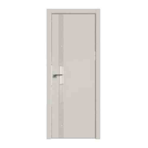Межкомнатная дверь 6E Магнолия Сатинат стекло Перламутровый лак кромка Матовая с 4-х сторон, Profil Doors, Экошпон, со стеклом , 900x2000