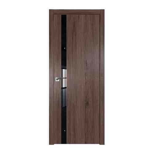 Межкомнатная дверь 6ZN Салинас темный стекло Черный лак кромка ABS в цвет с 4-х сторон, Profil Doors, Экошпон, со стеклом , 900x2000