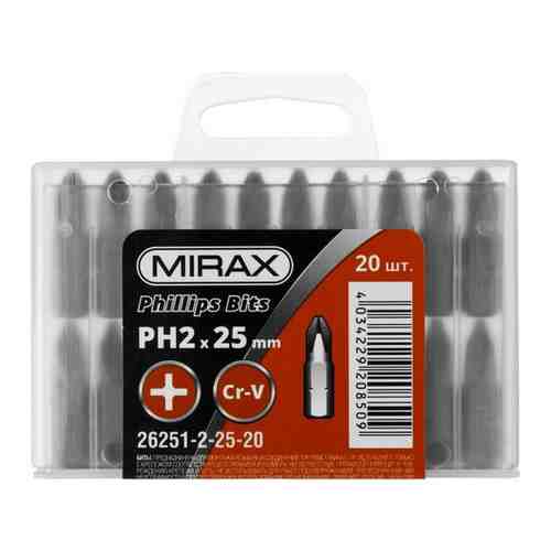 MIRAX PH2, 25 мм, 20 шт., Cr-V cталь, набор бит 26251-2-25-20