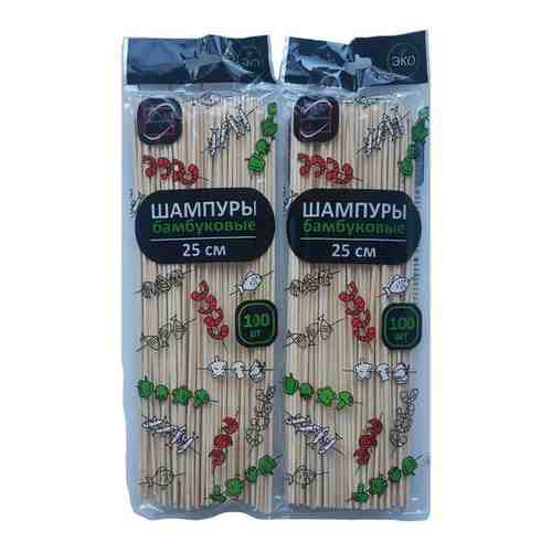 Шпажки-шампуры для шашлыка 25 см бамбук 100 шт. (2 уп)