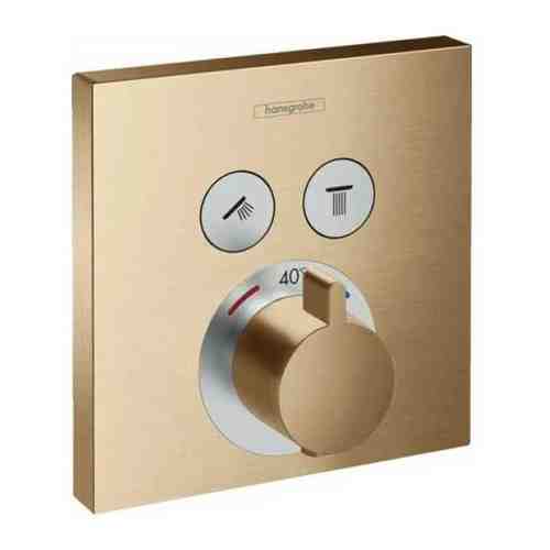 Термостат Hansgrohe ShowerSelect, скрытого монтажа, для 2 потребителей 15763140, шлифованная бронза