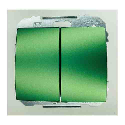 Выключатель 2х1-полюсный BJC IRIS 1850918709VM,16А, зеленый