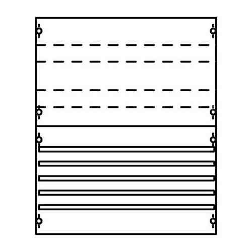 1 V 02 Панель с шинами 5х250А (cечение шин 12х5) 1ряд/4рейки высота 600 с 2-мя DIN-рейками ED1 ABB, 1V02A