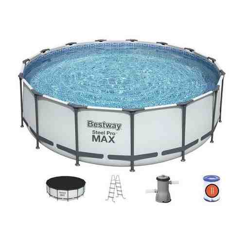 Bestway Бассейн каркасный Steel Pro MAX, 457 х 122 см, фильтр-насос, лестница, тент, 56438 Bestway
