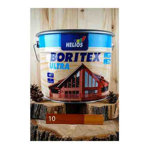 Boritex Ultra декоративное лазурное покрытие (№10 каштан, 10 л)