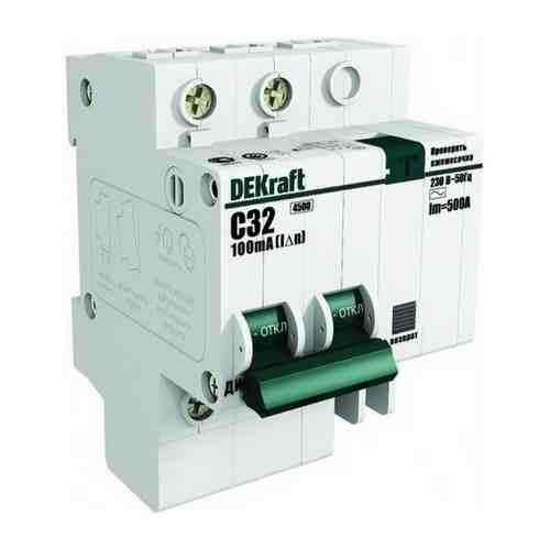 DEKraft автоматический дифференциальный выключатель 2Р 16А 100мА тип AC х-ка С ДИФ-101 4,5кА