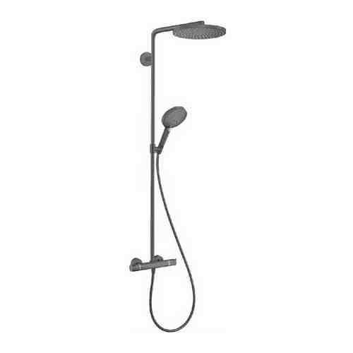 Душевая система с термостатом Hansgrohe Showerpipe 240 1jet PowderRain 27633340, черный хром