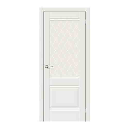Дверь межкомнатная Прима-3 White Matt/Magic Fog, Bravo, ПВХ плёнка, со стеклом , 700x2000