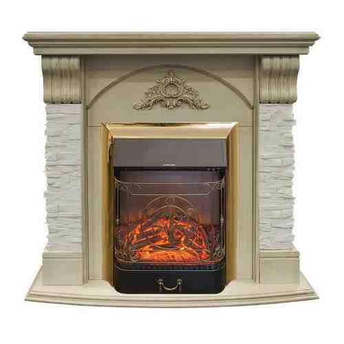 Электрокамин Real Flame Athena WT-619G с очагом Majestic Lux Brass