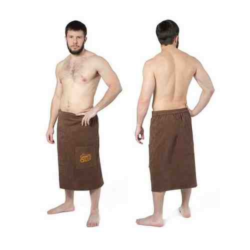 Гранд-Стиль Килт(юбка) мужской махровый, с карманом, 70х150 коричневый