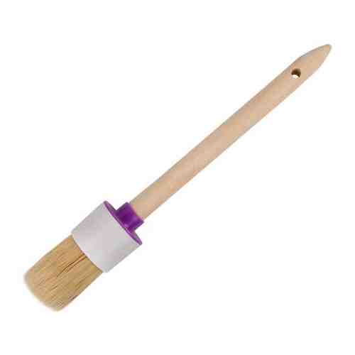 Кисть круглая Krafor №10 (40 мм) натуральная щетина, деревянная ручка