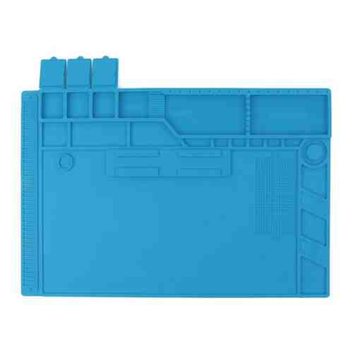 Коврик силиконовый термостойкий IQFUTURE 48x32 см для ремонта и пайки электронных компонентов и микросхем. Цвет синий