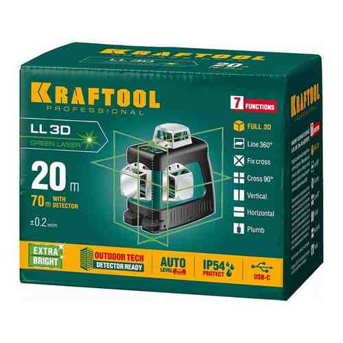 KRAFTOOL LL 3D зеленый лазерный нивелир 34641