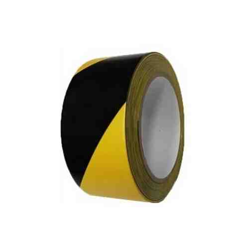 Лента самоклеящаяся ПВХ для разметки и маркировки, размер 50мм х 33м, цвет желтый/черный, толщина 150мкм, SAFETYSTEP