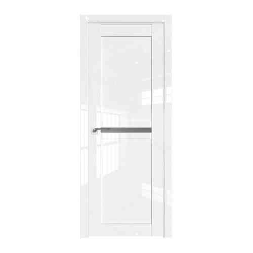 Межкомнатная дверь 2.43L Белый Люкс стекло Графит, Profil Doors, Глянец, Экошпон, со стеклом, белая, 900x2000