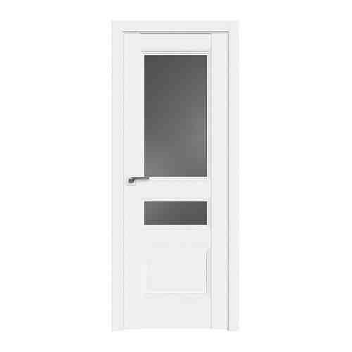 Межкомнатная дверь 68U Аляска стекло Графит, Profil Doors, Экошпон, со стеклом, белая, 600x2000