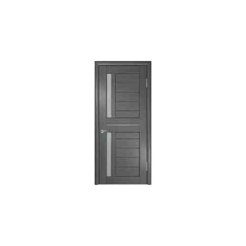 Межкомнатная дверь ЛУ-27 Серая, Luxor, Экошпон, со стеклом , 550x1900