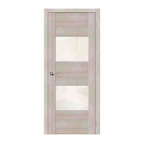 Межкомнатная дверь VG2 WР Cappuccino Veralinga/White Pearl, Bravo, Хард Флекс, со стеклом , 800x2000