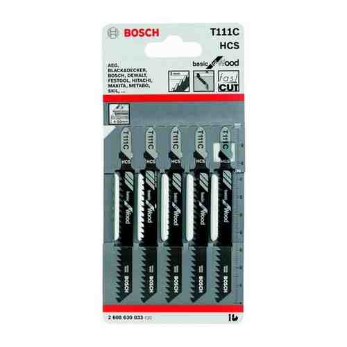 Набор пилок для лобзика BOSCH 5 шт T 111 С Basic for Wood, HCS