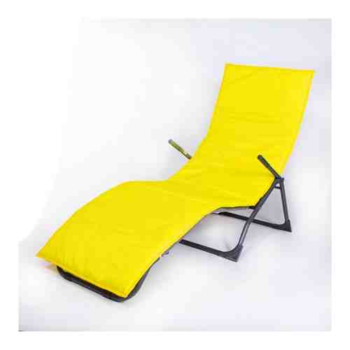 Накидка подушка матрас чехол для шезлонга садовой мебели качелей стульев водоотталкивающий 195*63*3,5 WOWPUFF желтый