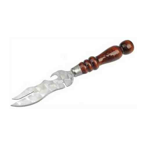 Нож-вилка AASPRO для снятия мяса с шампура, нержавеющая сталь, деревянная ручка