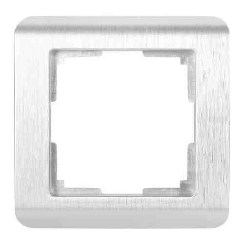 Рамка для розеток и выключателей Werkel Stream 1 пост, цвет серебряный рифленый