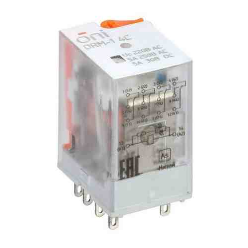 Реле интерфейсное ORM-1 4C 220В AC с LED и тест. кнопкой ONI ORM-1-4C-AC220V-L-B ( 1шт. )
