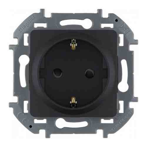 Розетка Legrand 673733 Inspiria антрацит 2К+З со шторками - немецкий стандарт - 16 А - 250 В