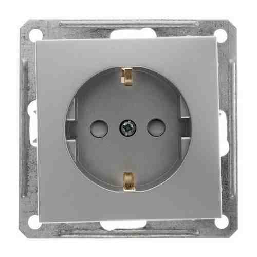 Розетка с заземлением со шторками, 16А, механизм (матовый хром) Wessen 59 Schneider Electric, RS16-152-5-86