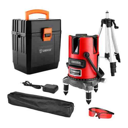 Уровень лазерный самовыравнивающийся DEKO DKLL02RB SET 5 (в кейсе; со штативом)