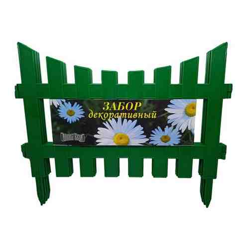 Забор декоративный пластмасса, Palisad, №7, 28х300 см, зеленый, ЗД07