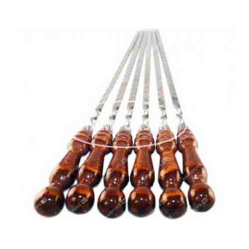 6 шампуров с деревянной ручкой для баранины 10мм - 50см