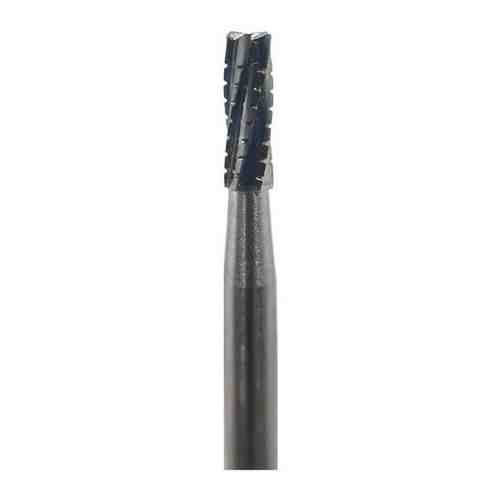 Бор твердосплавный цилиндрический с зубцами, под турбинный наконечник, экстрадлинный хвостовик (25 мм), D 1.0 мм, L 4.2 мм, синий (CB 31)