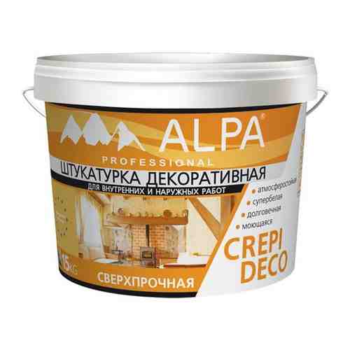 Декоративное покрытие Alpa Crepi Deco шуба, 1.5 мм, белый, 15 кг
