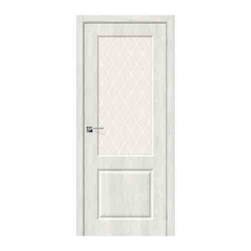 Дверь межкомнатная Скинни-13 Casablanca/White Сrystal, Bravo, ПВХ плёнка, со стеклом , 900x2000